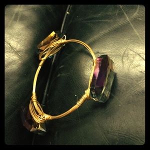 Big pretty stones gold bracelet